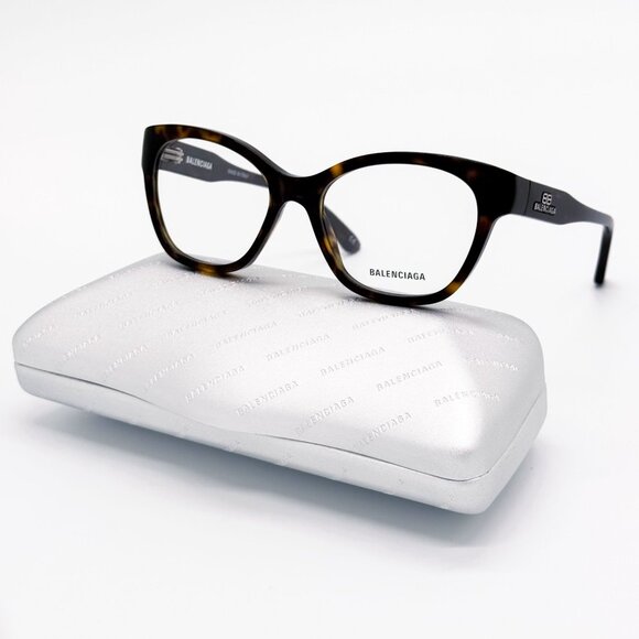 NEW BALENCIAGA EYEGLASSES BB0213O 002 ROUND HAVANA WOMEN EYEWEAR BALENCIAGA - Picture 1 of 8